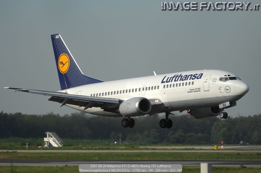 2007-08-24 Malpensa 471 D-ABXU Boeing 737 Lufthansa